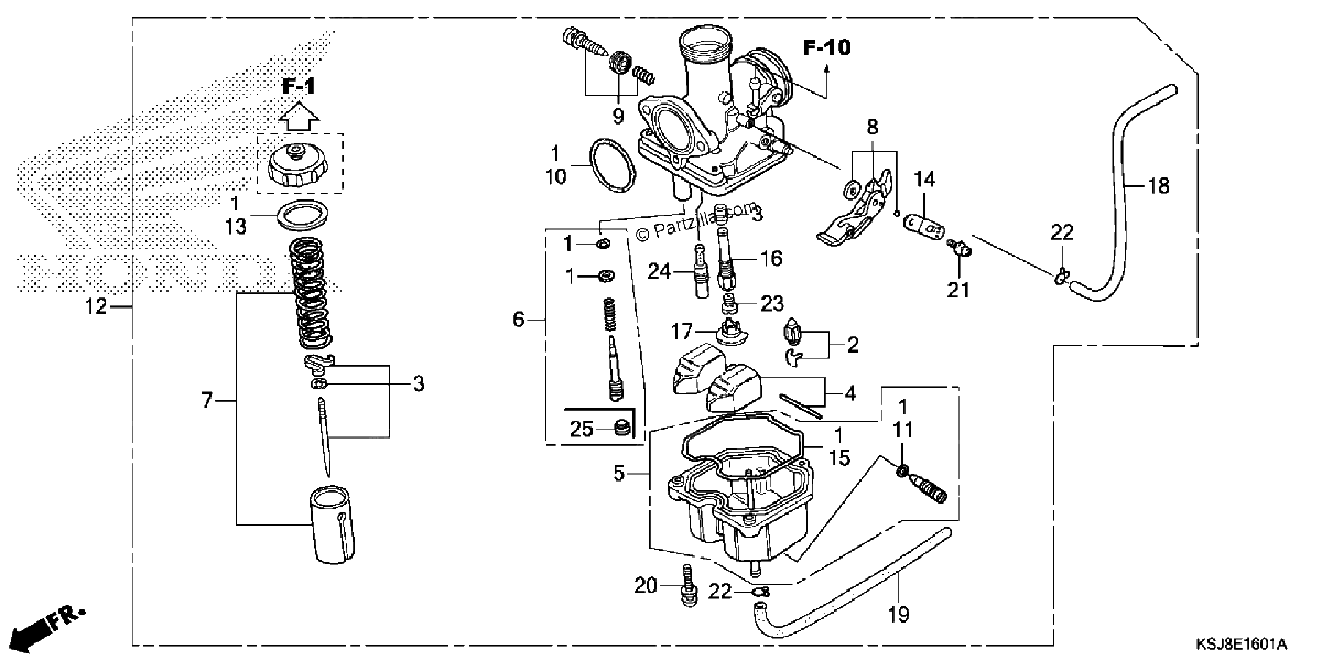 Diagrama de CARBURETOR CRF100F