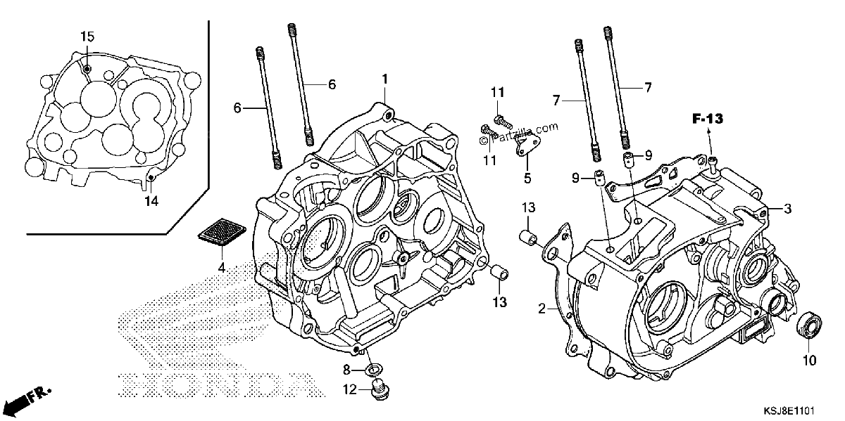 Diagrama de CRANKCASE CRF100F