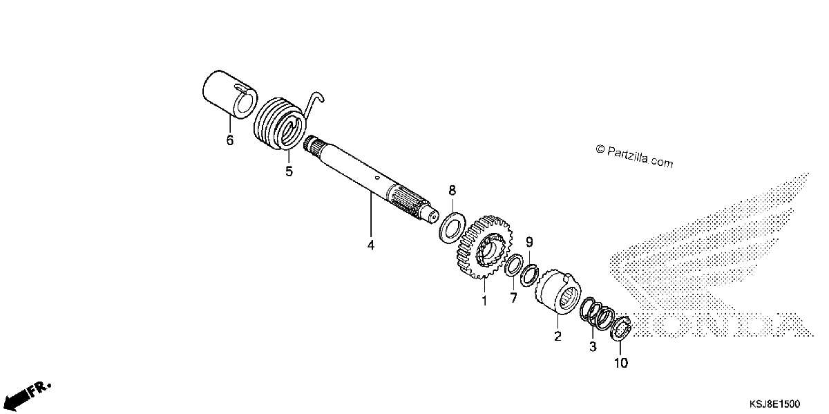 Diagrama de KICK STARTER SPINDLE