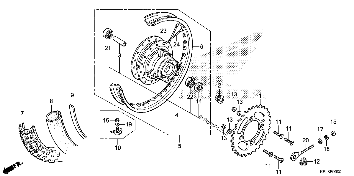 Diagrama de REAR WHEEL