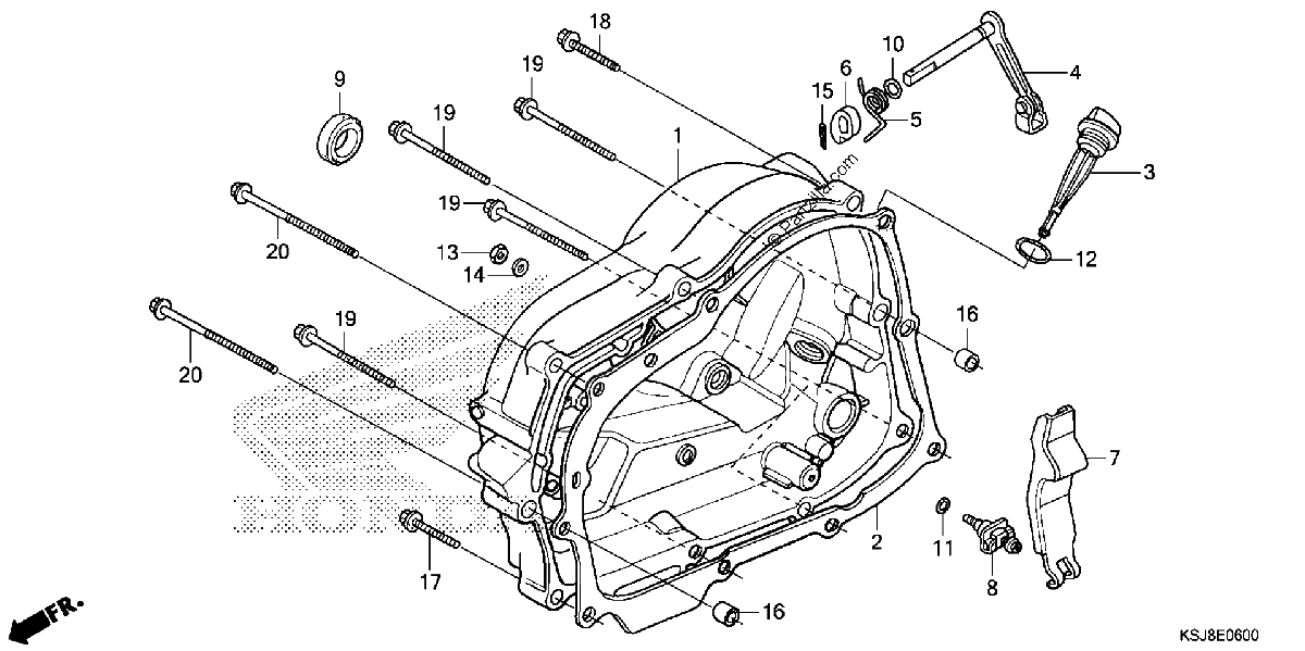 Diagrama de RIGHT CRANKCASE COVER