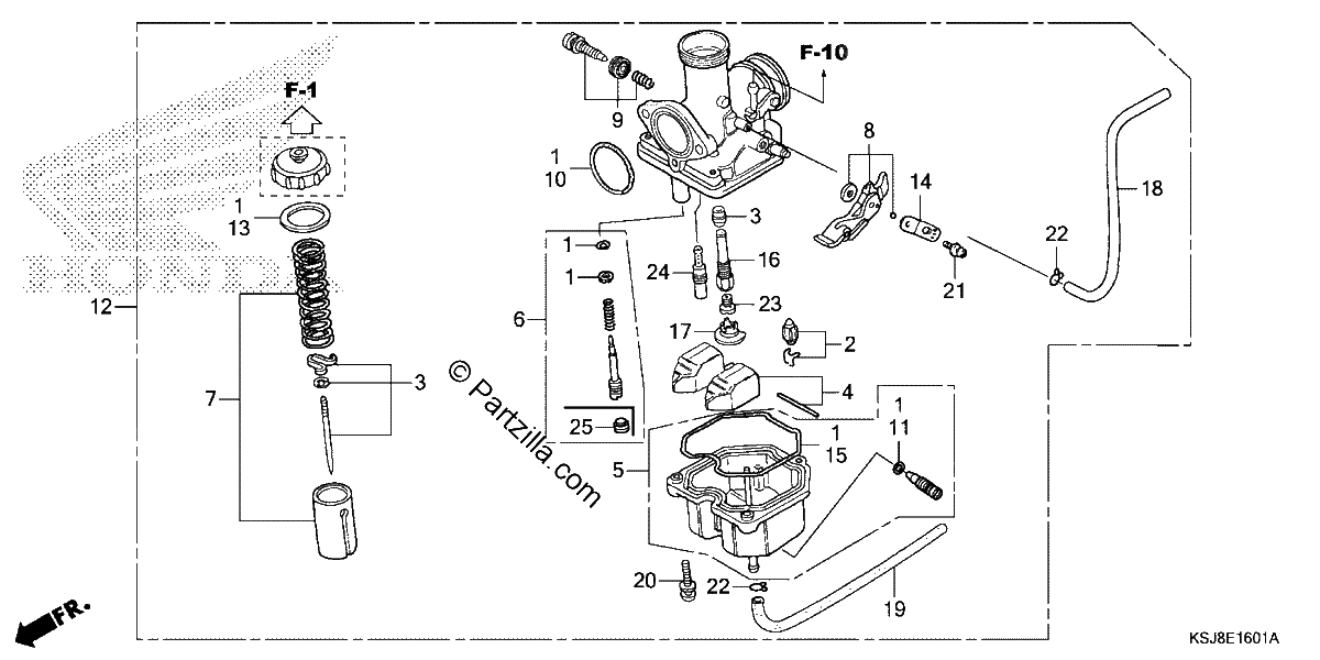 Diagrama de CARBURETOR CRF100F