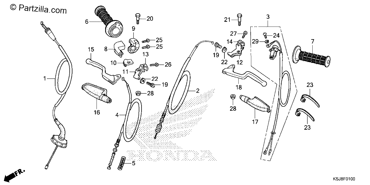 Diagrama de HANDLE LEVER CABLE