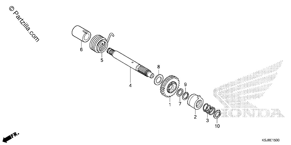 Diagrama de KICK STARTER SPINDLE
