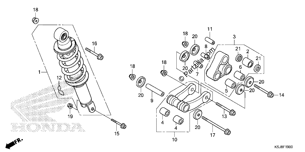 Diagrama de REAR SHOCK ABSORBER