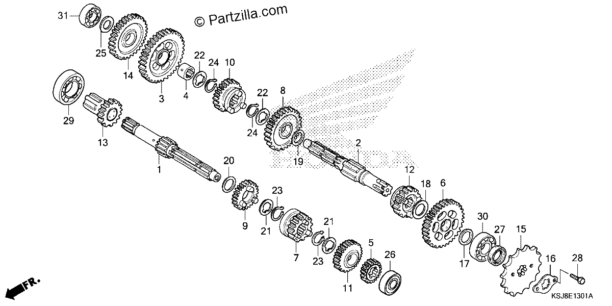 Diagrama de TRANSMISSION CRF100F