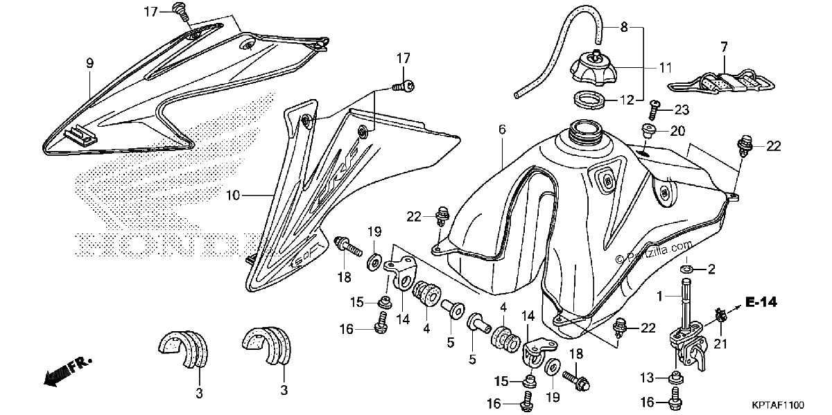 Diagrama de FUEL TANK CRF150F 12 13 14