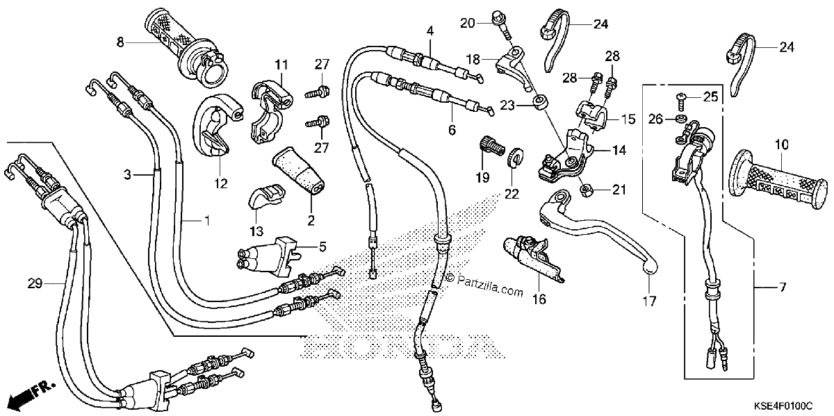 Diagrama de HANDLE LEVER SWITCH CABLE