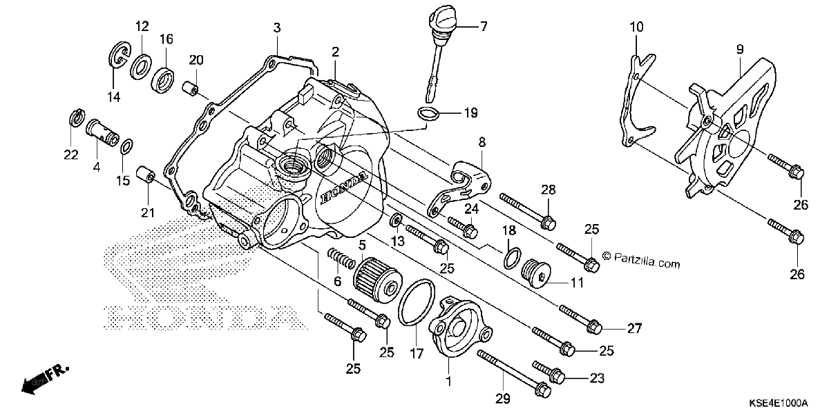Diagrama de LEFT CRANKCASE COVER