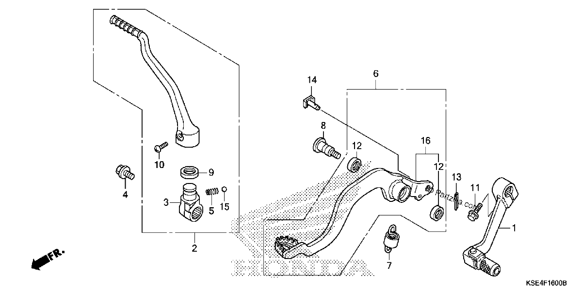 Diagrama de PEDAL KICK STARTER ARM