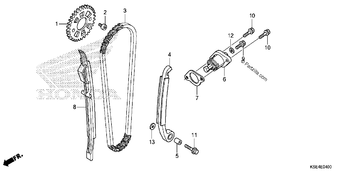 Diagrama de CAM CHAIN TENSIONER