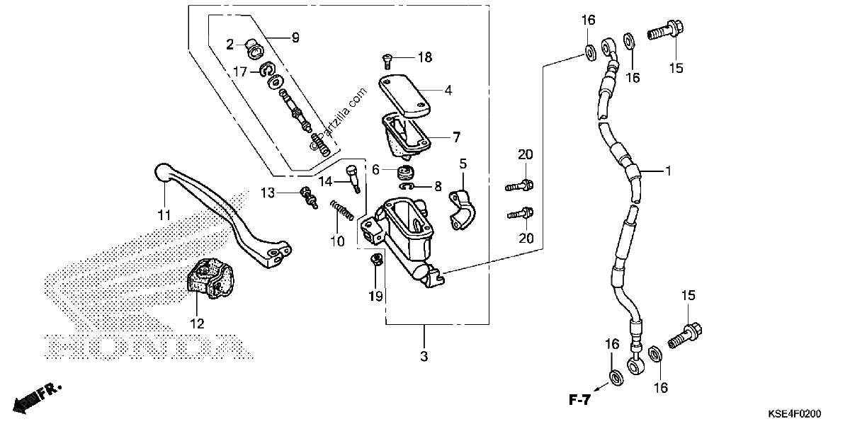 Diagrama de FRONT BRAKE MASTER CYLINDER