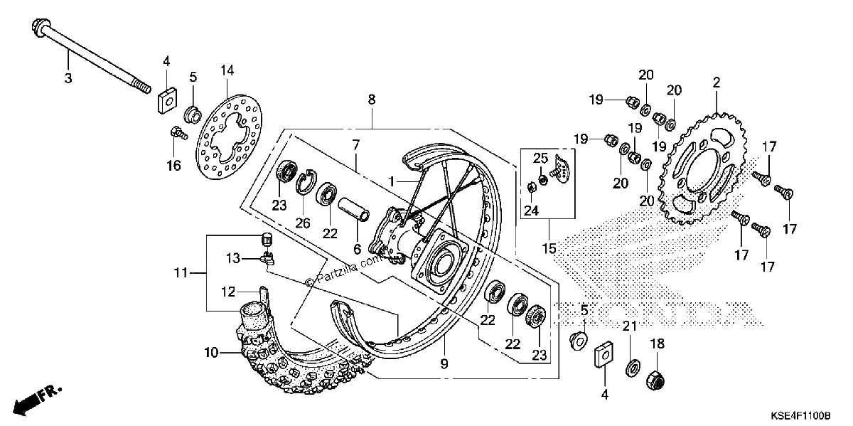 Diagrama de REAR WHEEL