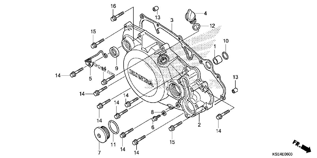 Diagrama de RIGHT CRANKCASE COVER
