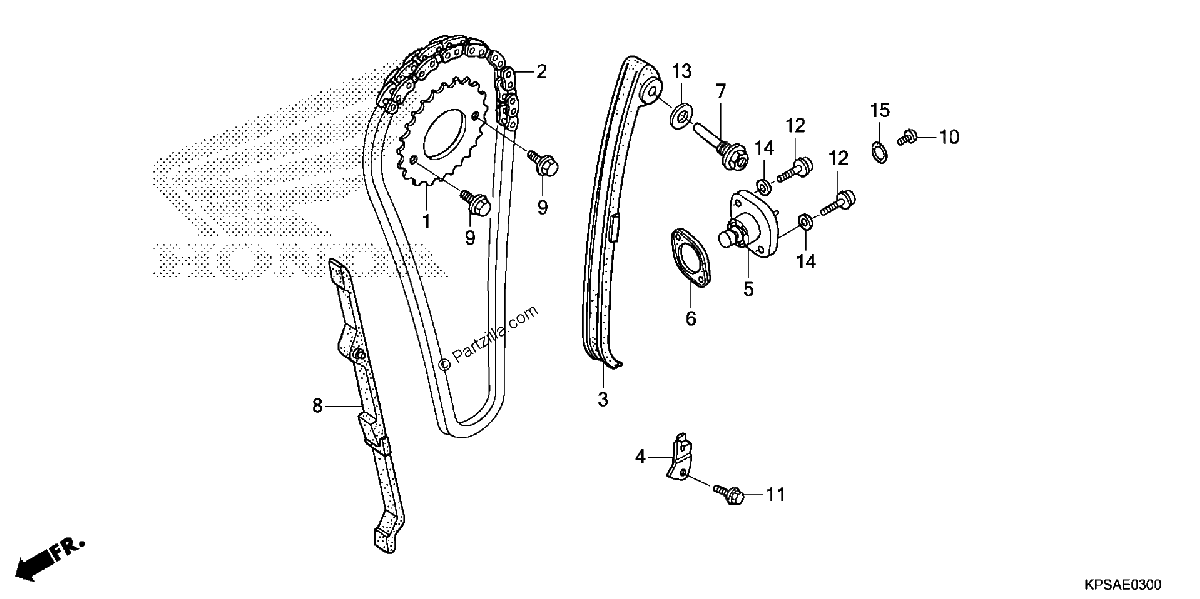 Diagrama de CAM CHAIN TENSIONER