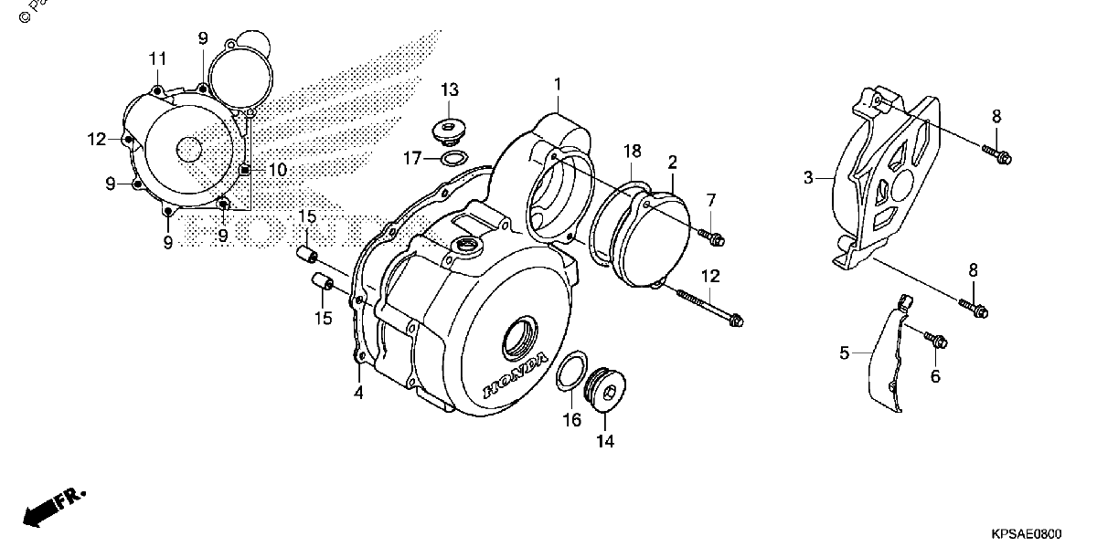 Diagrama de LEFT CRANKCASE COVER