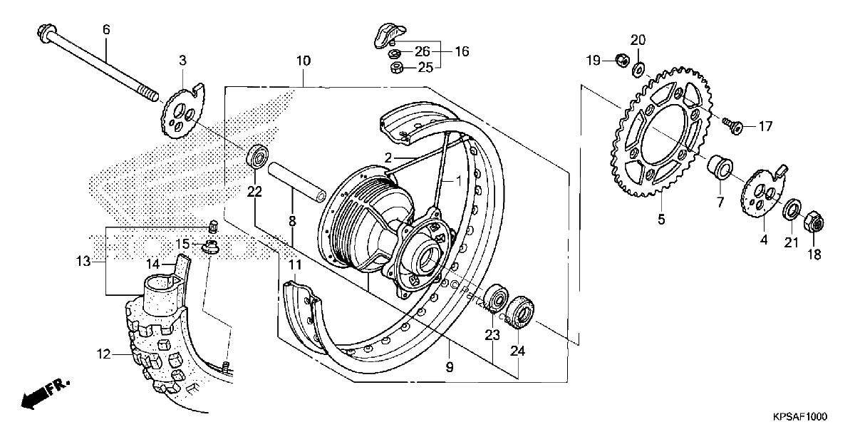 Diagrama de REAR WHEEL