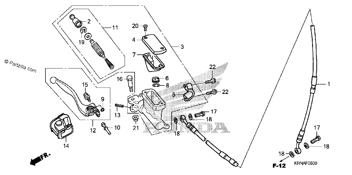 Diagrama de FRONT BRAKE MASTER CYLINDER