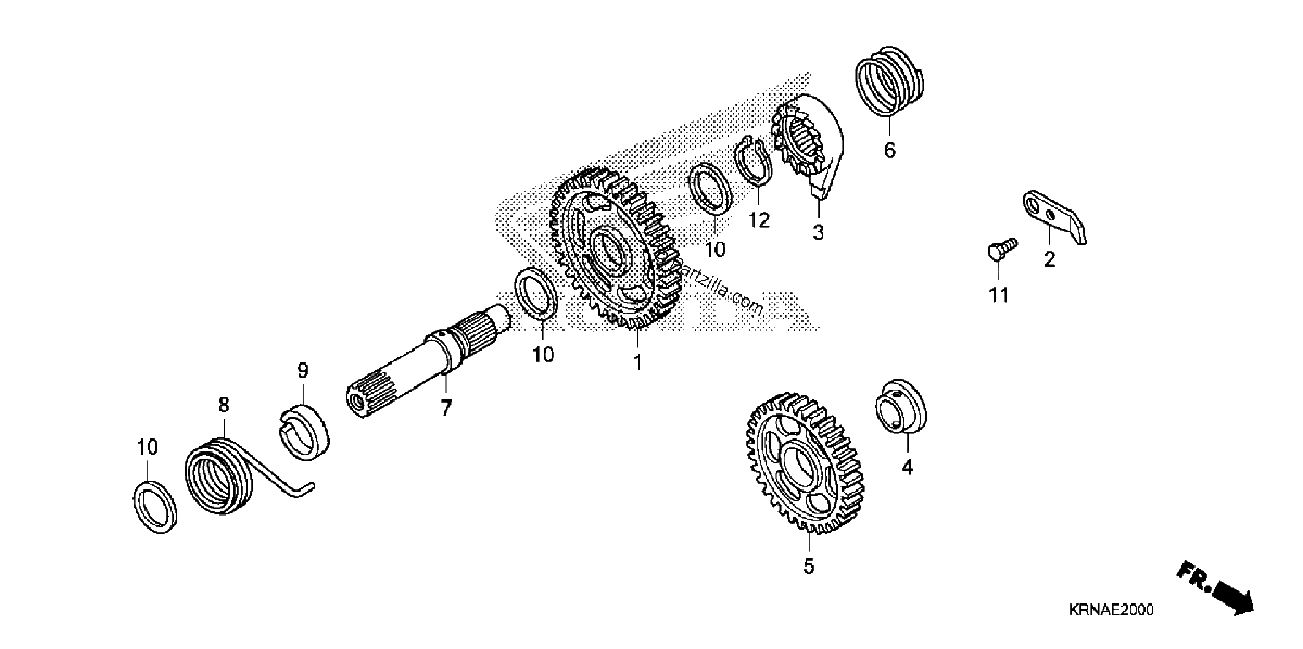 Diagrama de KICK STARTER SPINDLE