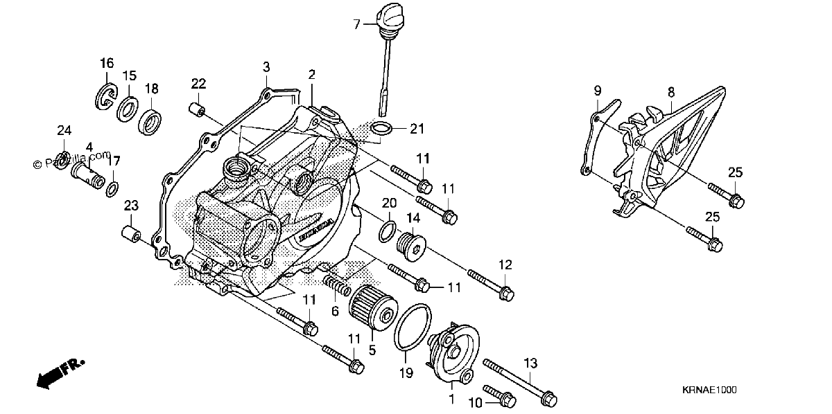 Diagrama de LEFT CRANKCASE COVER
