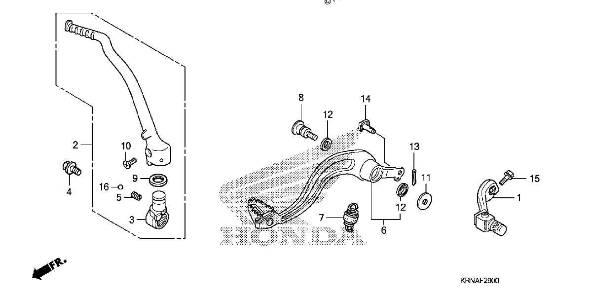 Diagrama de PEDAL KICK STARTER ARM