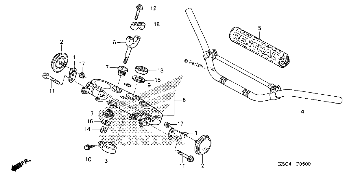 Diagrama de HANDLEBAR TOP BRIDGE