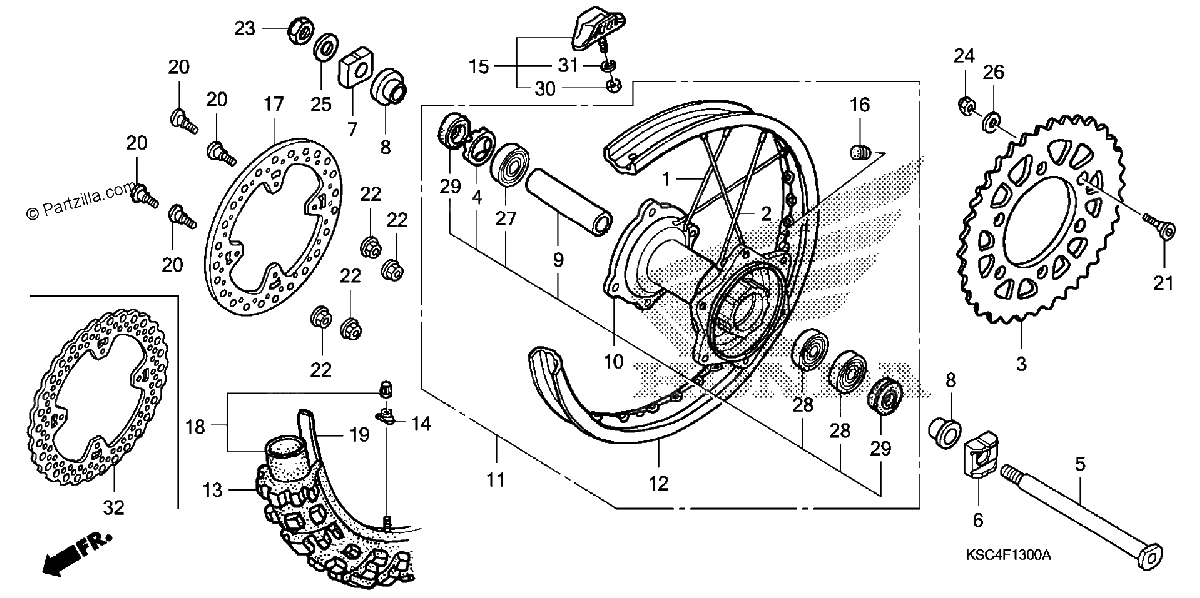 Diagrama de REAR WHEEL