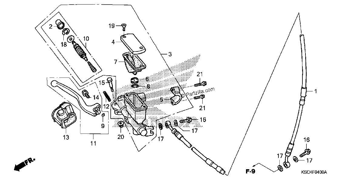 Diagrama de FRONT BRAKE MASTER CYLINDER