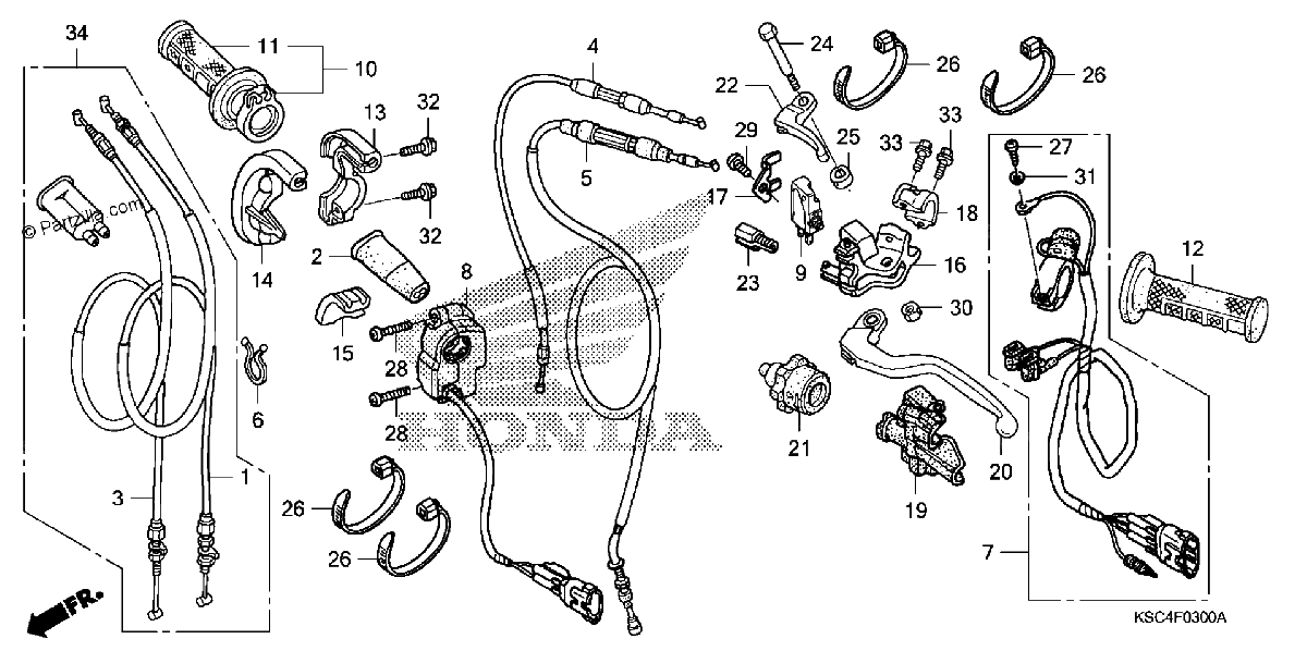 Diagrama de HANDLE LEVER SWITCH CABLE