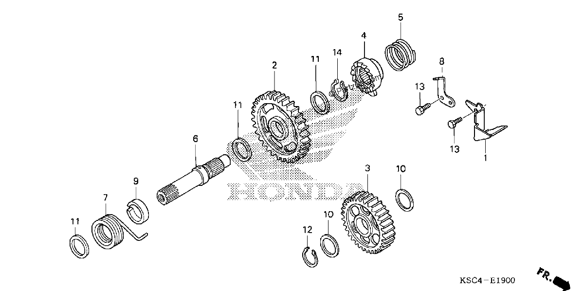 Diagrama de KICK STARTER SPINDLE