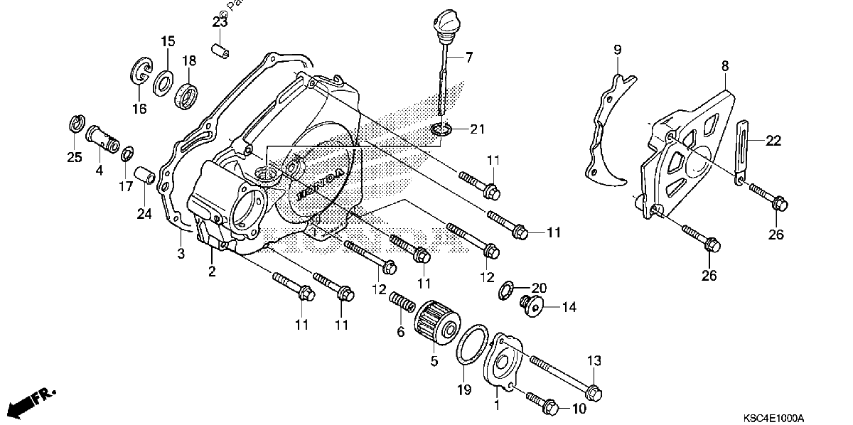 Diagrama de LEFT CRANKCASE COVER
