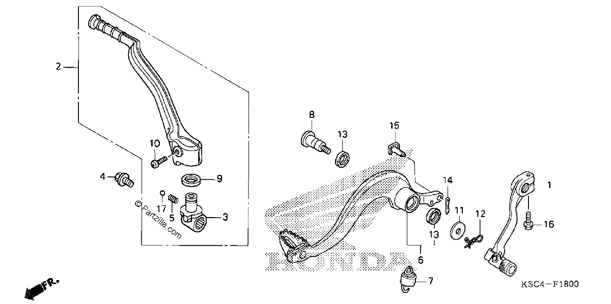 Diagrama de PEDAL KICK STARTER ARM