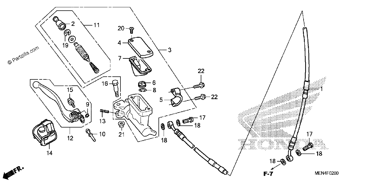 Diagrama de FRONT BRAKE MASTER CYLINDER