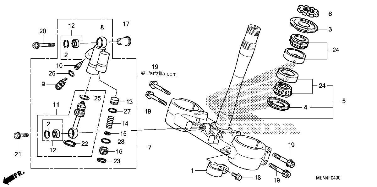 Diagrama de STEERING STEM