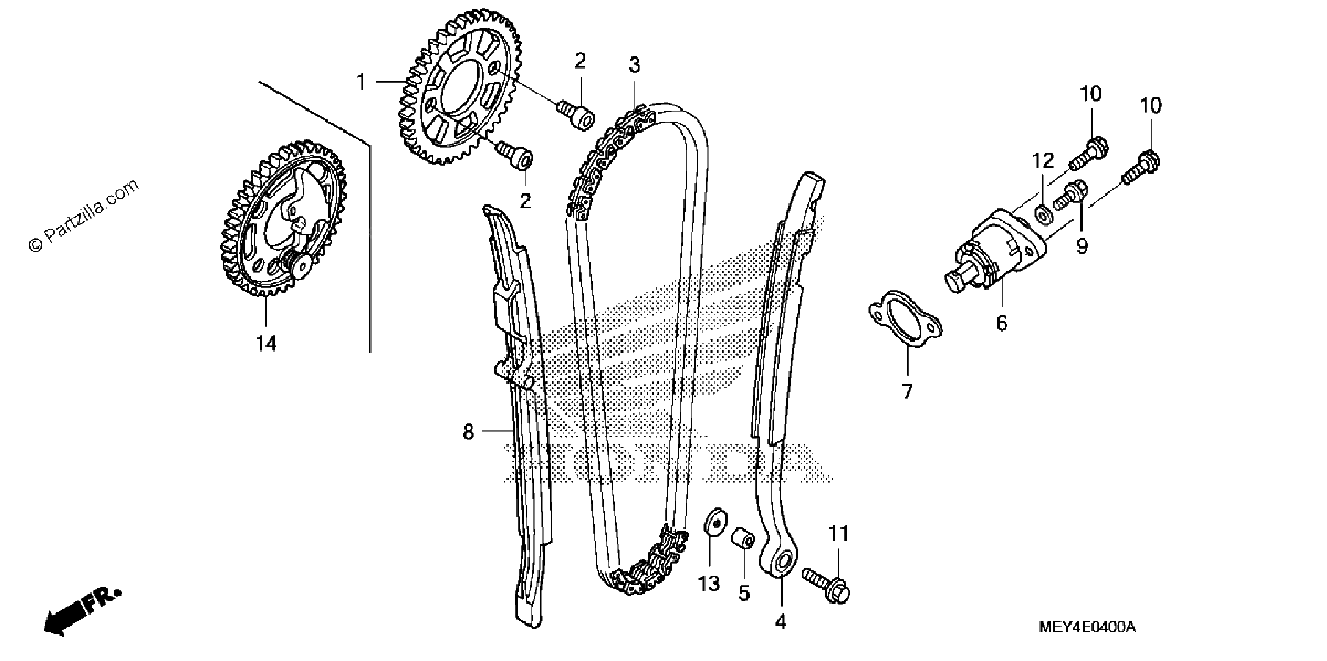 Diagrama de CAM CHAIN TENSIONER