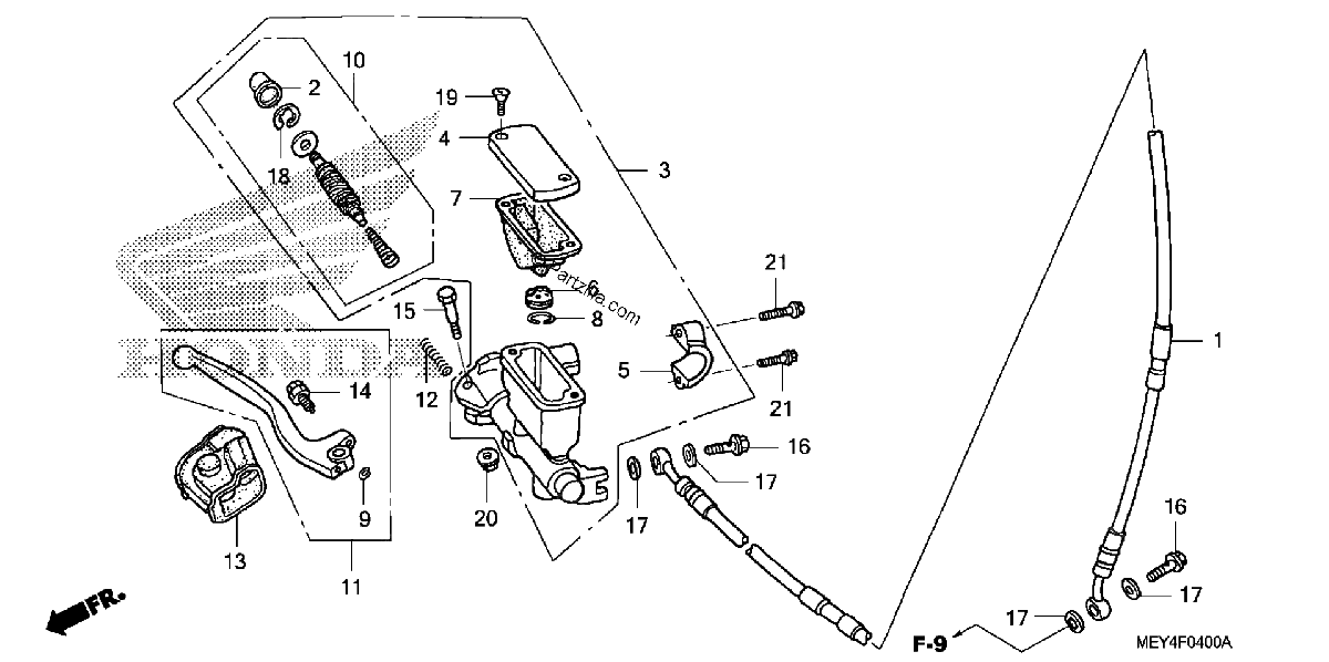 Diagrama de FRONT BRAKE MASTER CYLINDER