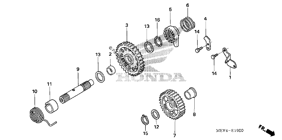 Diagrama de KICK STARTER SPINDLE