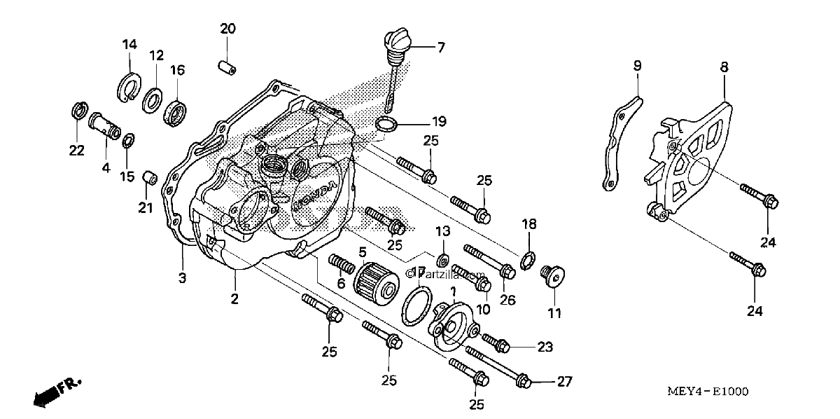 Diagrama de LEFT CRANKCASE COVER