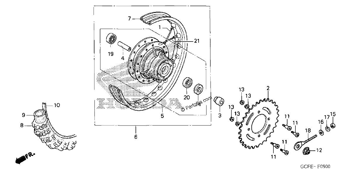 Diagrama de REAR WHEEL