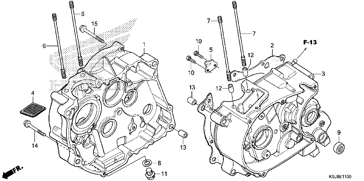 Diagrama de CRANKCASE CRF80F