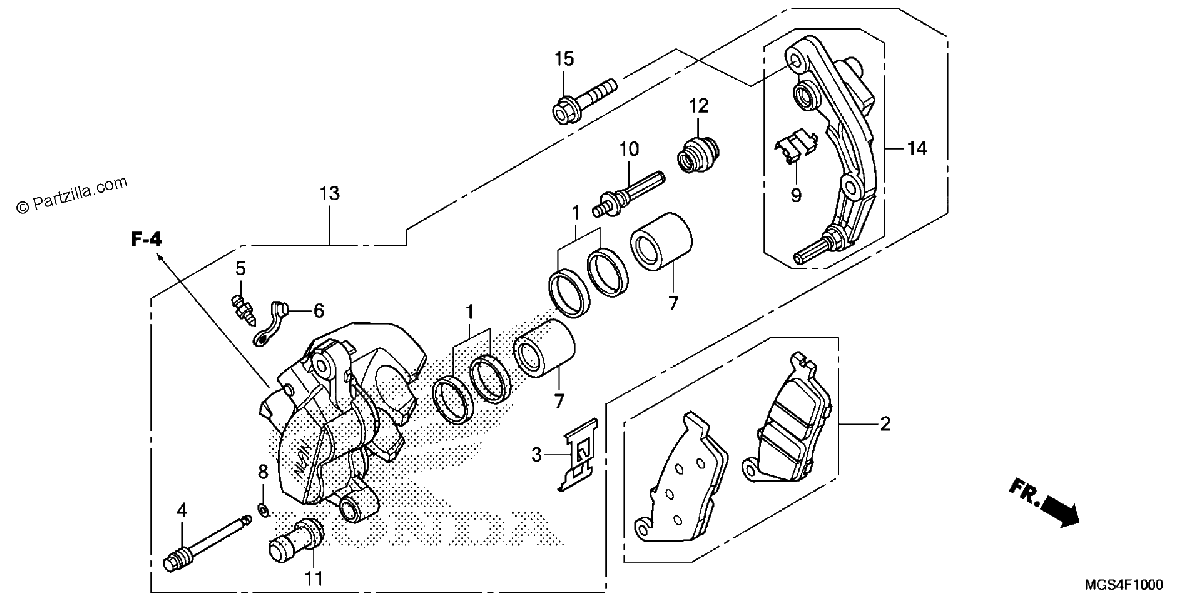 Diagrama de FRONT BRAKE CALIPER 1