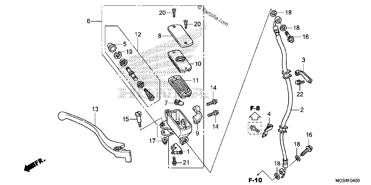 Diagrama de FRONT BRAKE MASTER CYLINDER NC700X