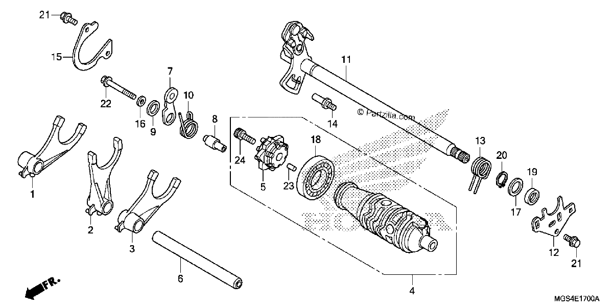 Diagrama de GEARSHIFT DRUM 1