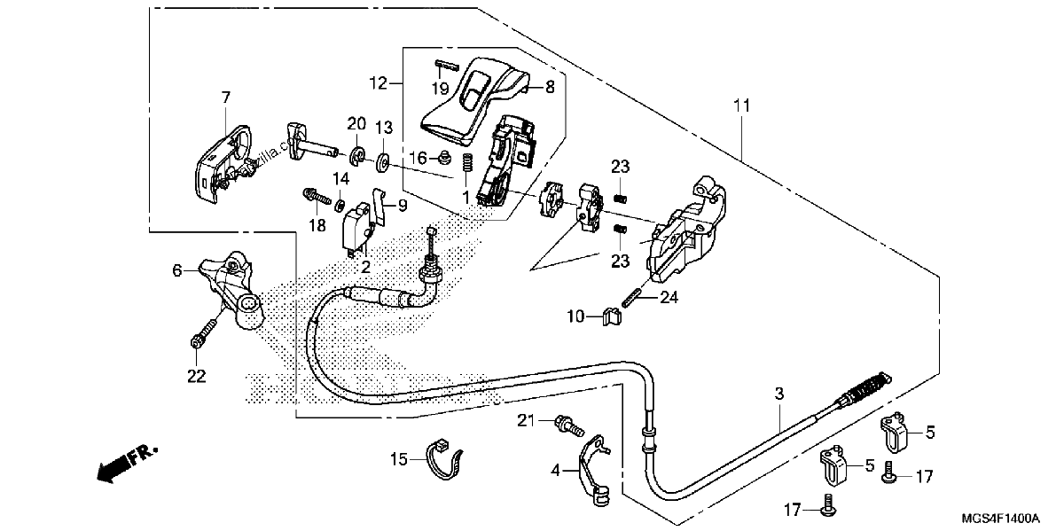 Diagrama de PARKING BRAKE LEVER