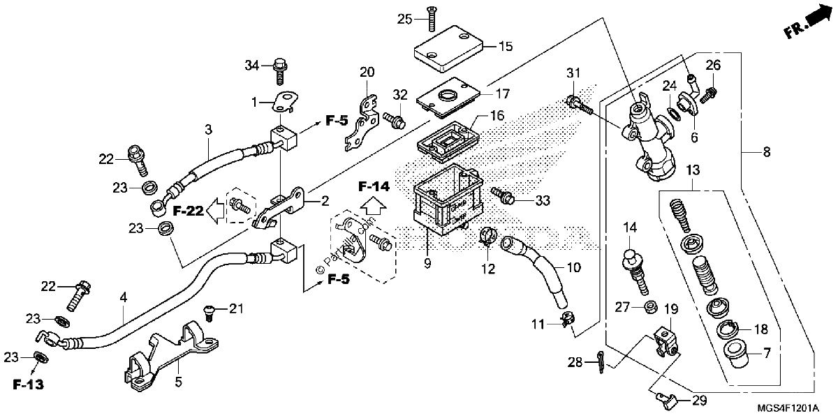 Diagrama de REAR BRAKE MASTER CYLINDER 2