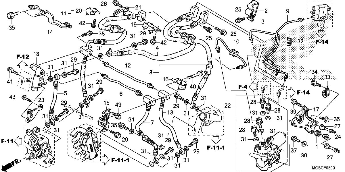 Diagrama de FRONT BRAKE HOSE