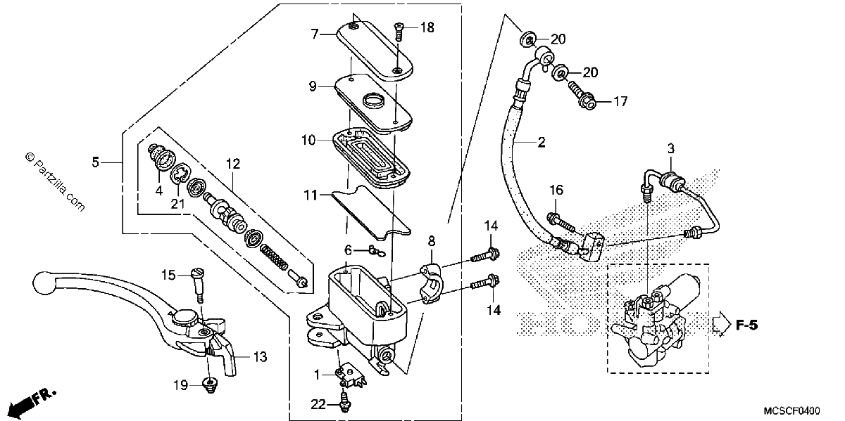 Diagrama de FRONT BRAKE MASTER CYLINDER