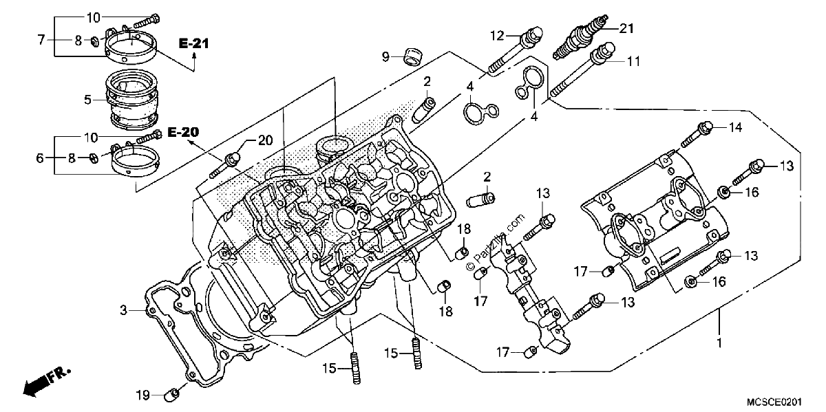 Diagrama de LEFT CYLINDER HEAD