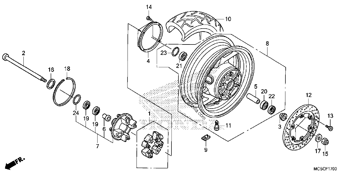 Diagrama de REAR WHEEL