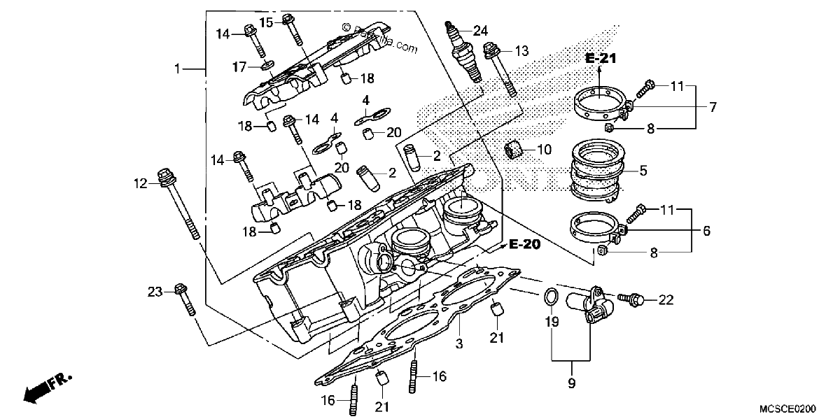 Diagrama de RIGHT CYLINDER HEAD